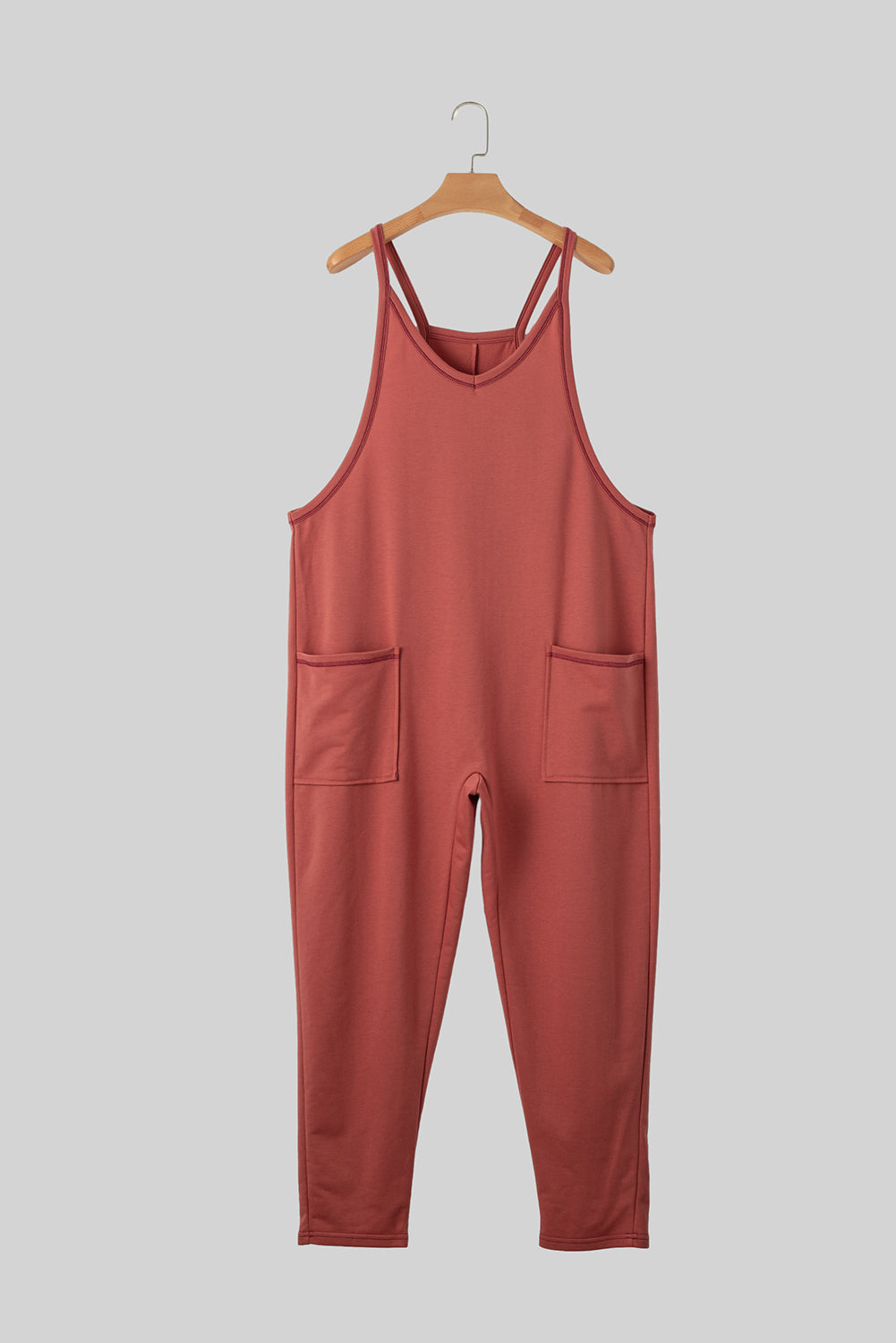 V-Neck Jumpsuit with Side Pockets