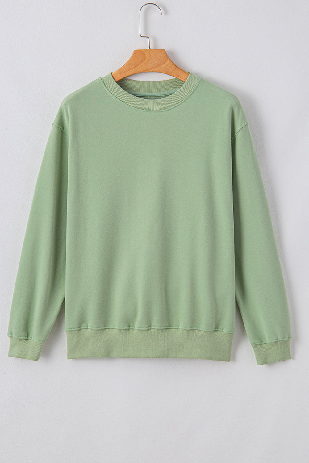 Plain Drop Shoulder Crewneck Pullover Sweatshirt