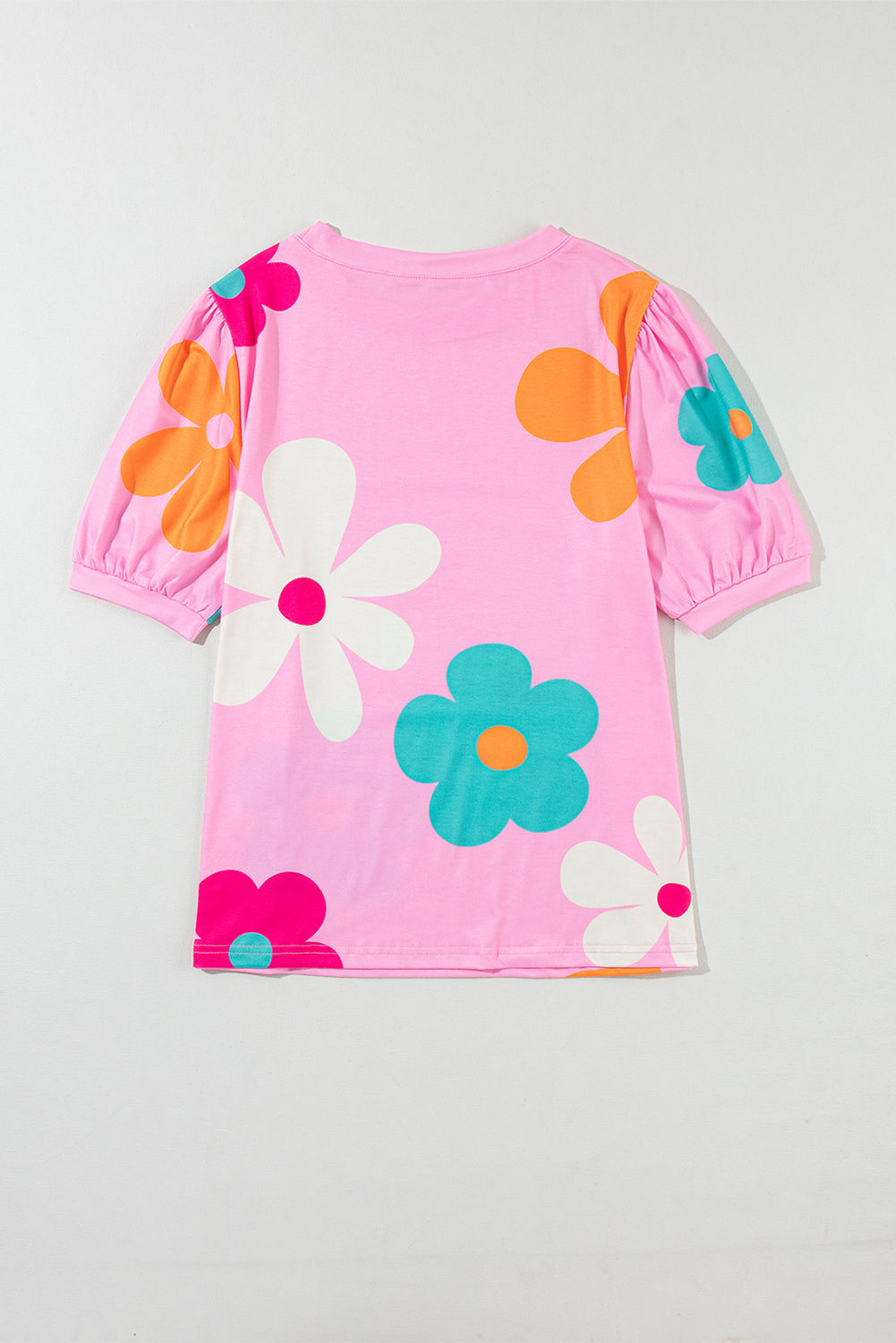 Flower Print Bubble Sleeve Tee