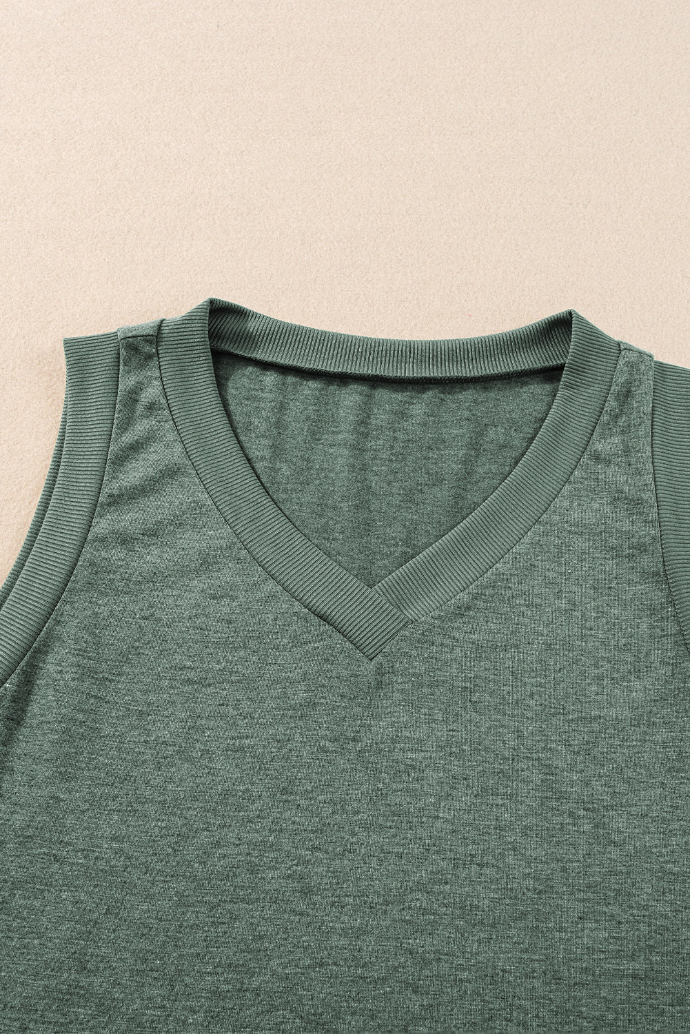 Ribbed V Neck Tank