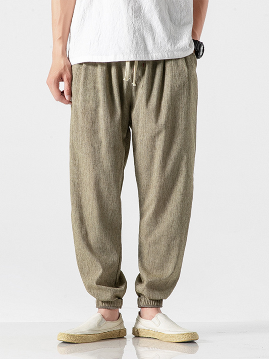 Men's Linen Haren Pants Drawstring Pants