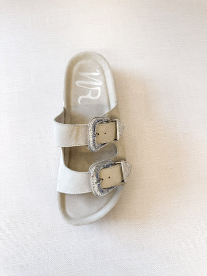 Mickie Western Slides in Cream - Limited Stock