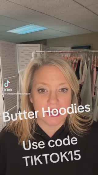 Load video: Butter Hoodie in Black or Heather Grey (MADE IN USA)