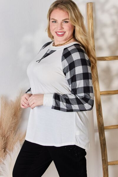 Plaid Black/Grey Long Sleeve Top (MADE IN USA)
