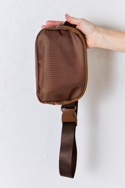 Adjustable Strap Sling Bag in Brown