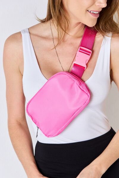 Adjustable Strap Sling Bag in hot pink