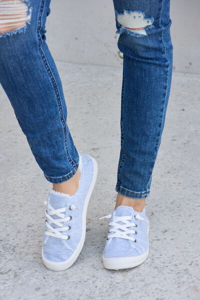 Lace-Up Plush Thermal Flat Sneakers in Light Grey
