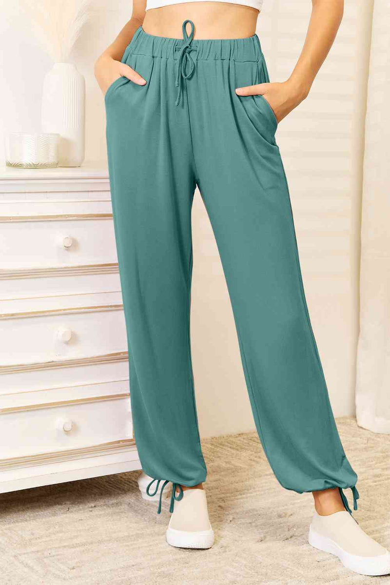 Soft Rayon Drawstring Waist Pants with Pockets (2 colors)