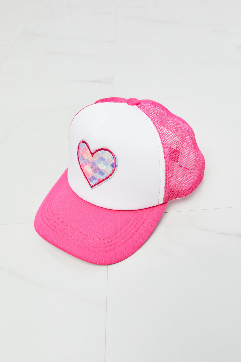 Heart Trucker Hat in Pink