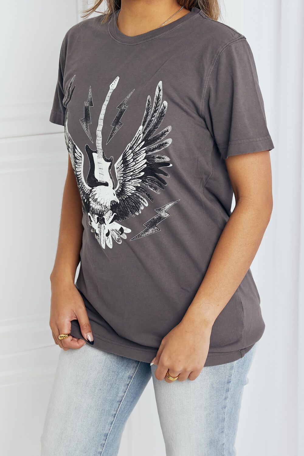 Eagle Graphic Tee Shirt in Charcoal