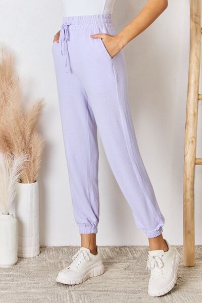 Drawstring Ultra Soft Knit Jogger in Lavender