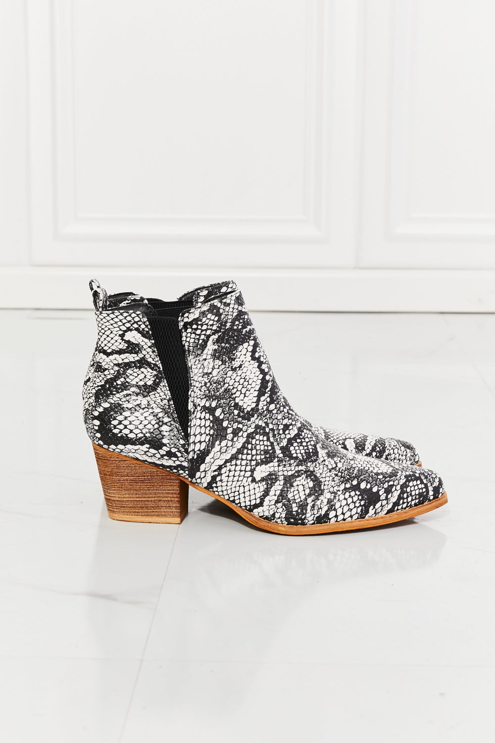 Back At It Point Toe Bootie in Snake Skin