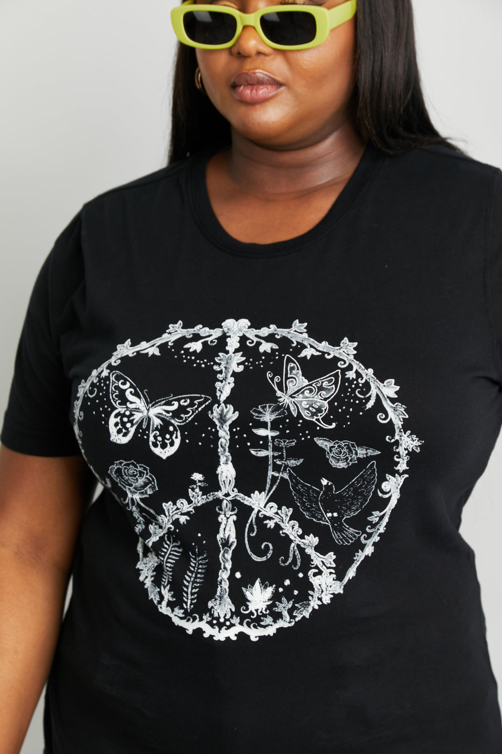 Peace Butterfly Graphic Tee Shirt