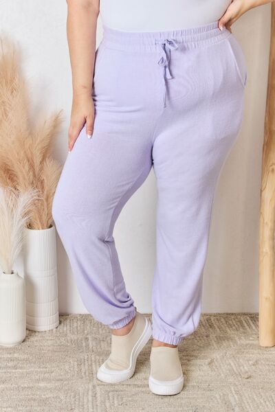 Drawstring Ultra Soft Knit Jogger in Lavender