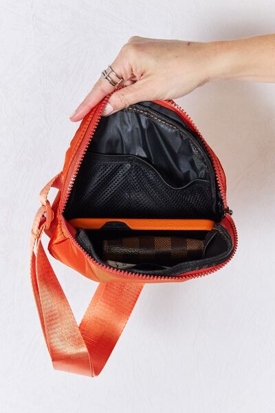 Adjustable Strap Sling Bag in Dark Orange