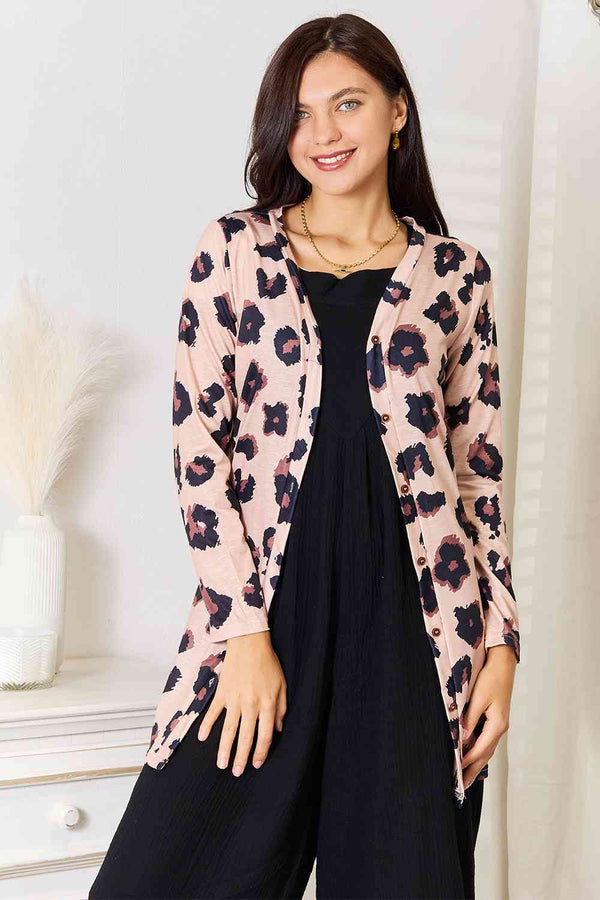 Animal Print Sweater Cardigan