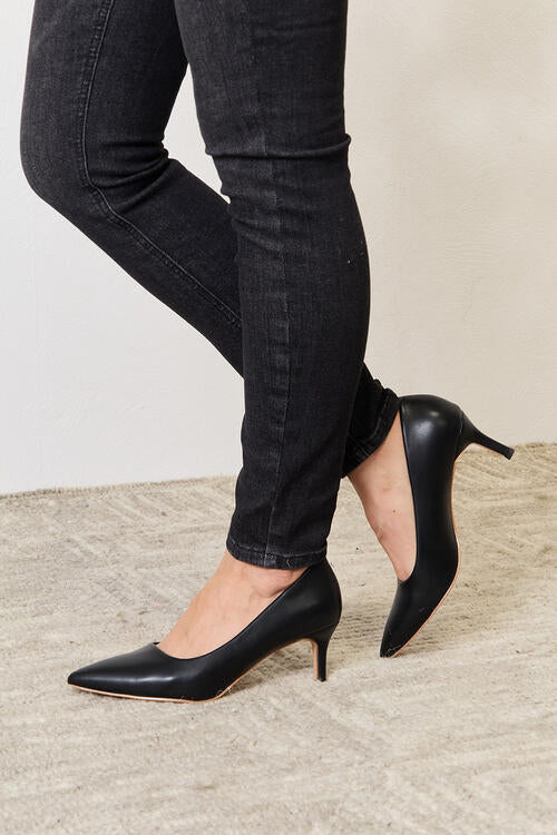 Closed Toe 2 inch Heels in Black