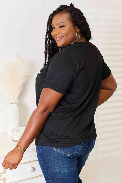 Expensive & Difficult Cuffed Sleeve Tee in Black