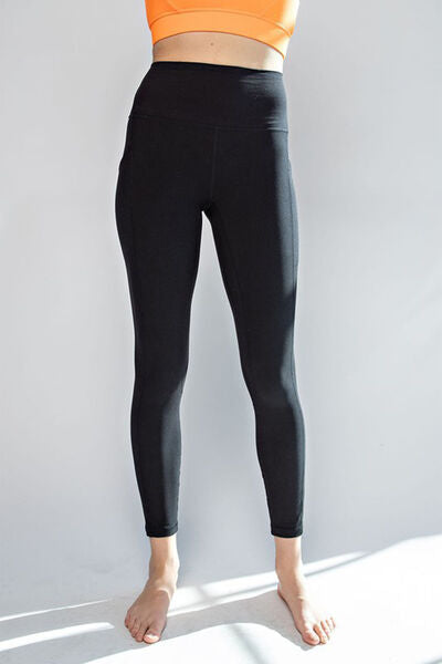 Black Wide Waistband Leggings