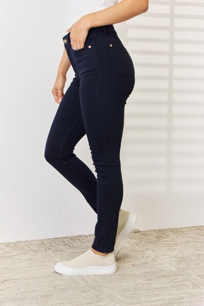 Judy Blue Garment Dyed Black Tummy Control Skinny Jeans