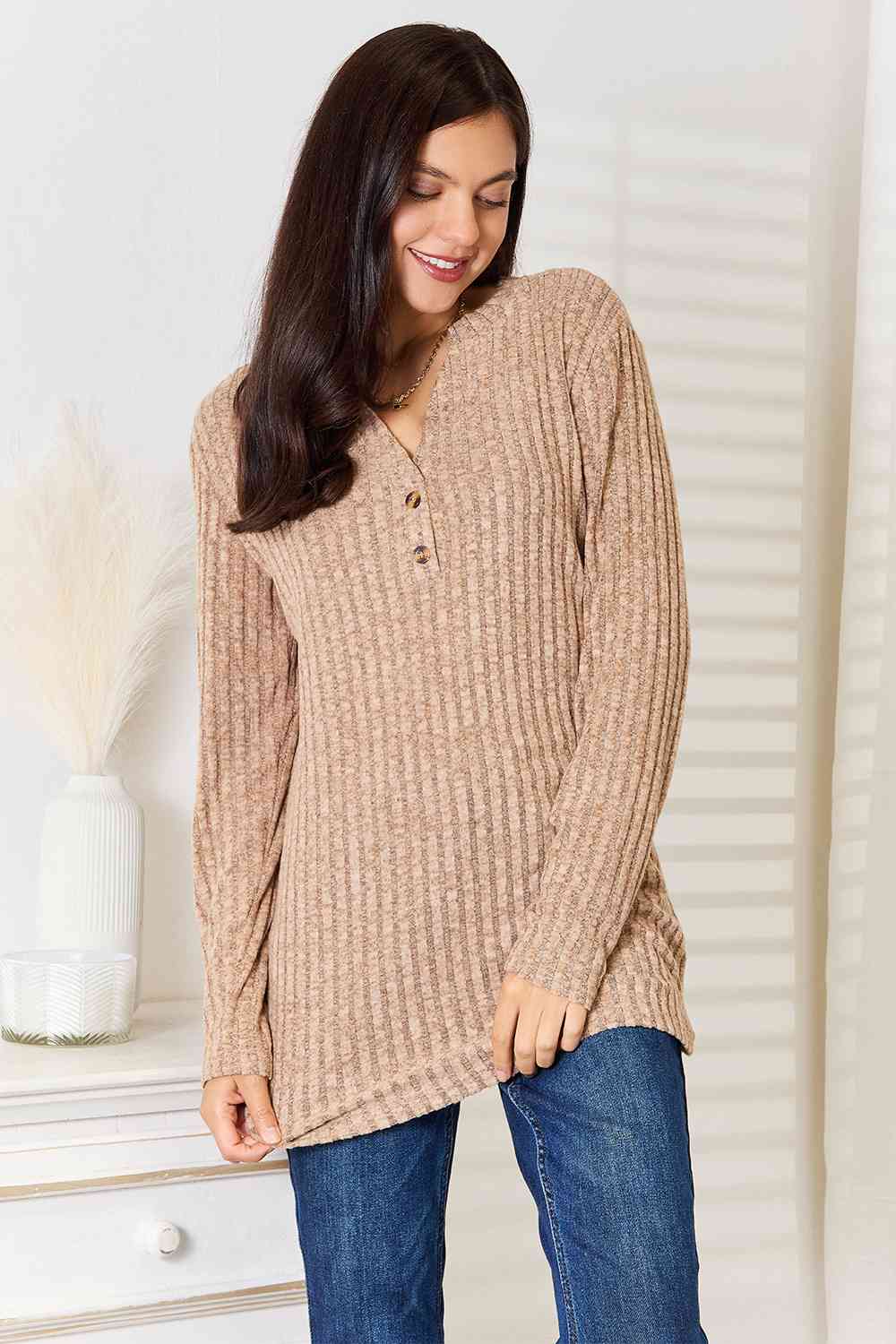 Ribbed Long Sleeve Shirt