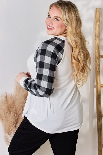 Plaid Black/Grey Long Sleeve Top (MADE IN USA)