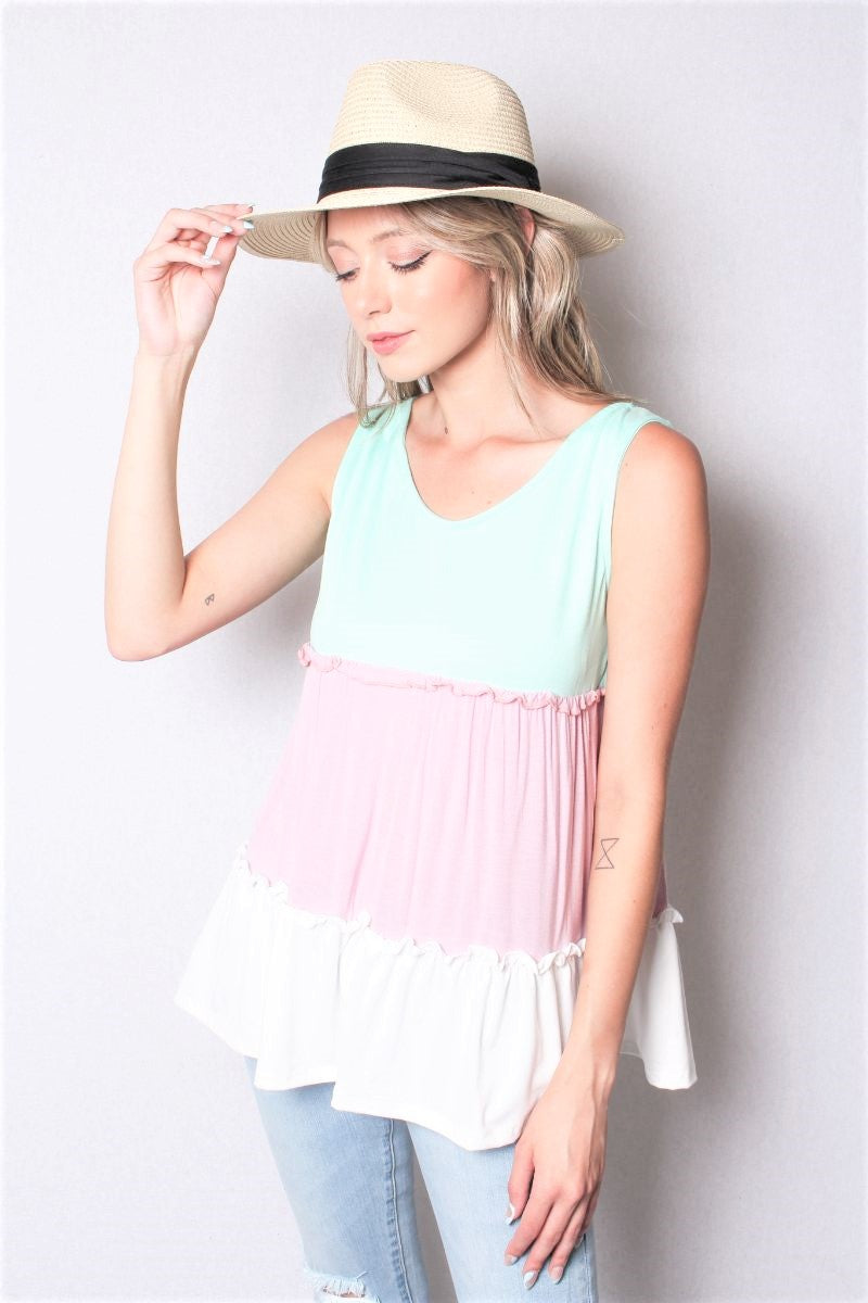 Gianna Ruffled Tank Arnone Boutique