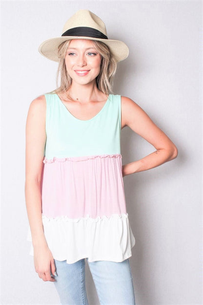 Gianna Ruffled Tank Arnone Boutique