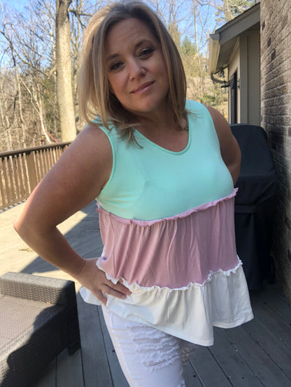 Gianna Ruffled Tank Arnone Boutique