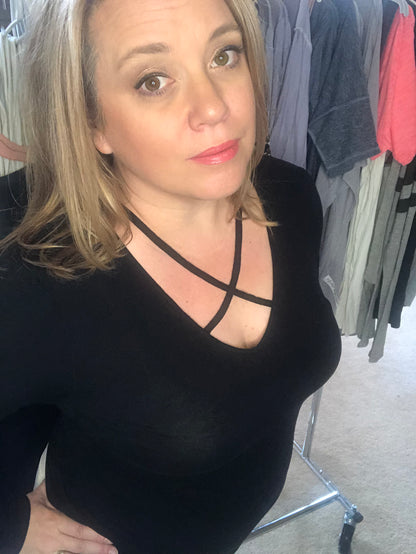 Jennifer Long Sleeve w/ Front Criss Cross Arnone Boutique