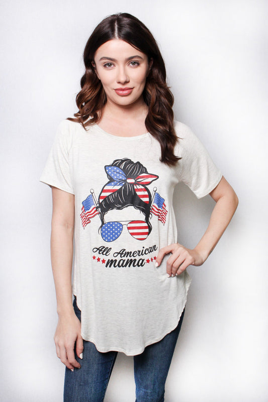 All American Mama Shirt. USA Made.  T-Shirt.  Oversized Shirt