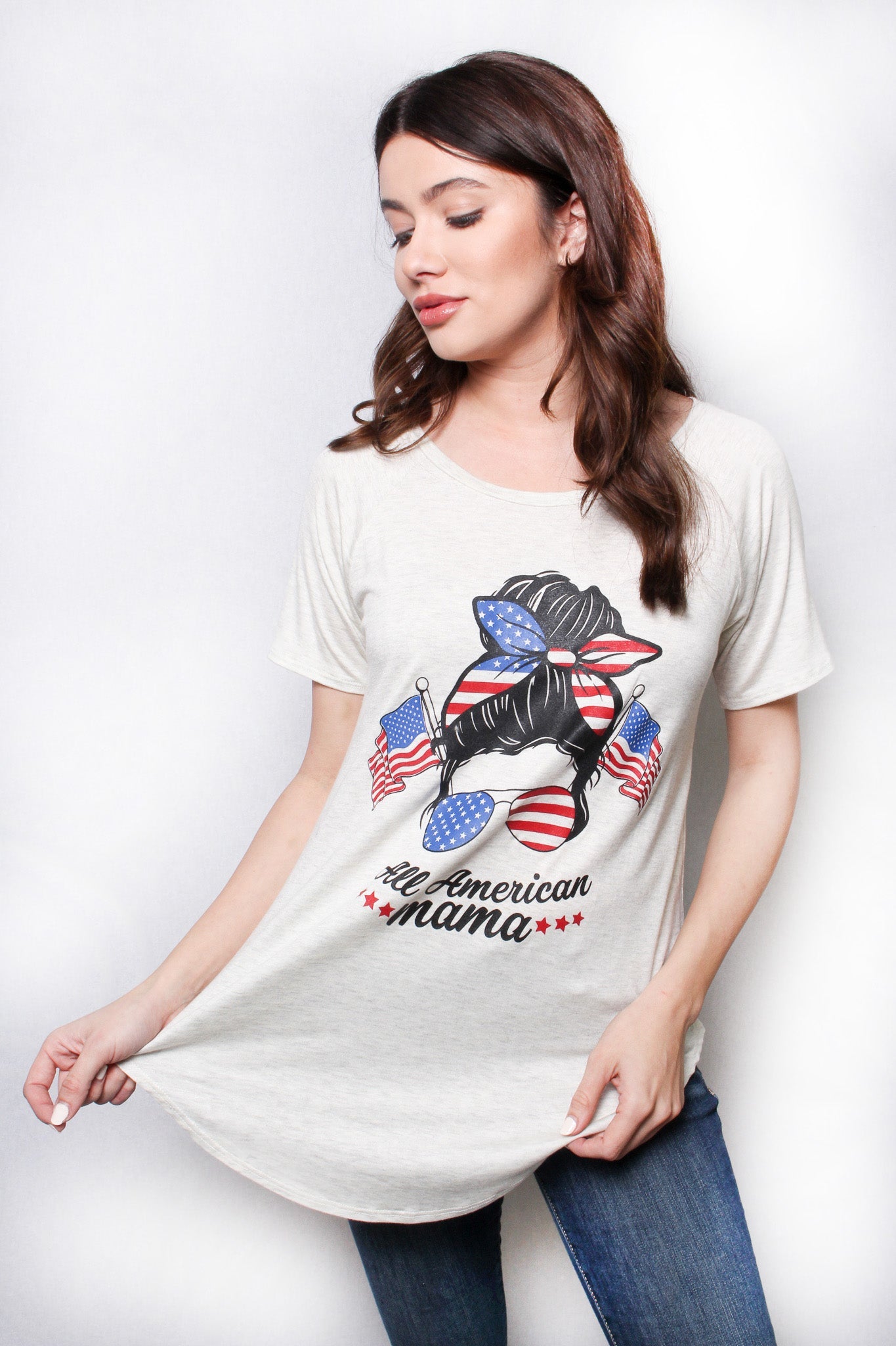 All American Mama Shirt. USA Made. T-Shirt. Oversized Shirt