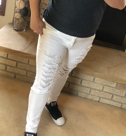 Super Stretch Skinny Jeans  (White) Arnone Boutique