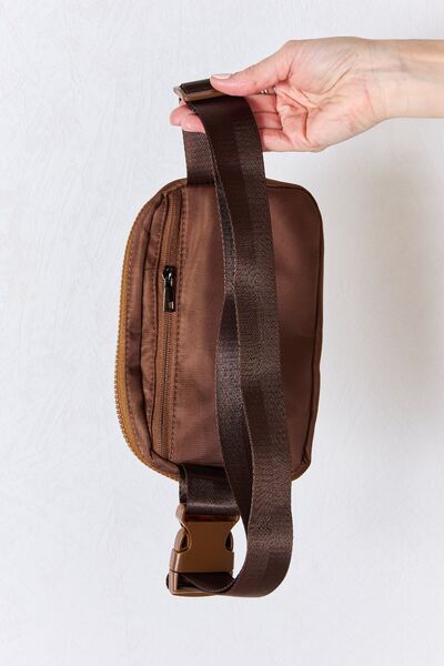 Adjustable Strap Sling Bag in Brown
