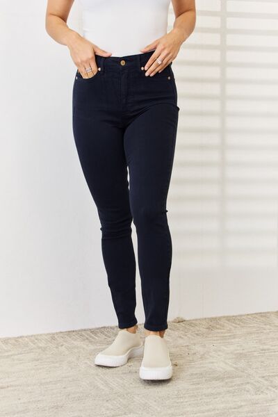 Judy Blue Garment Dyed Black Tummy Control Skinny Jeans