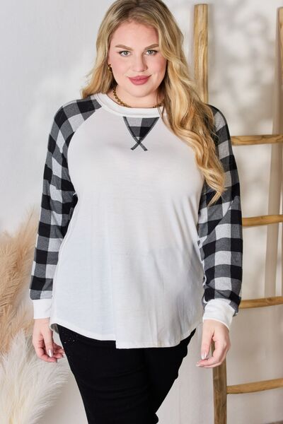 Plaid Black/Grey Long Sleeve Top (MADE IN USA)