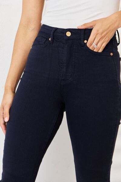 Judy Blue Garment Dyed Black Tummy Control Skinny Jeans