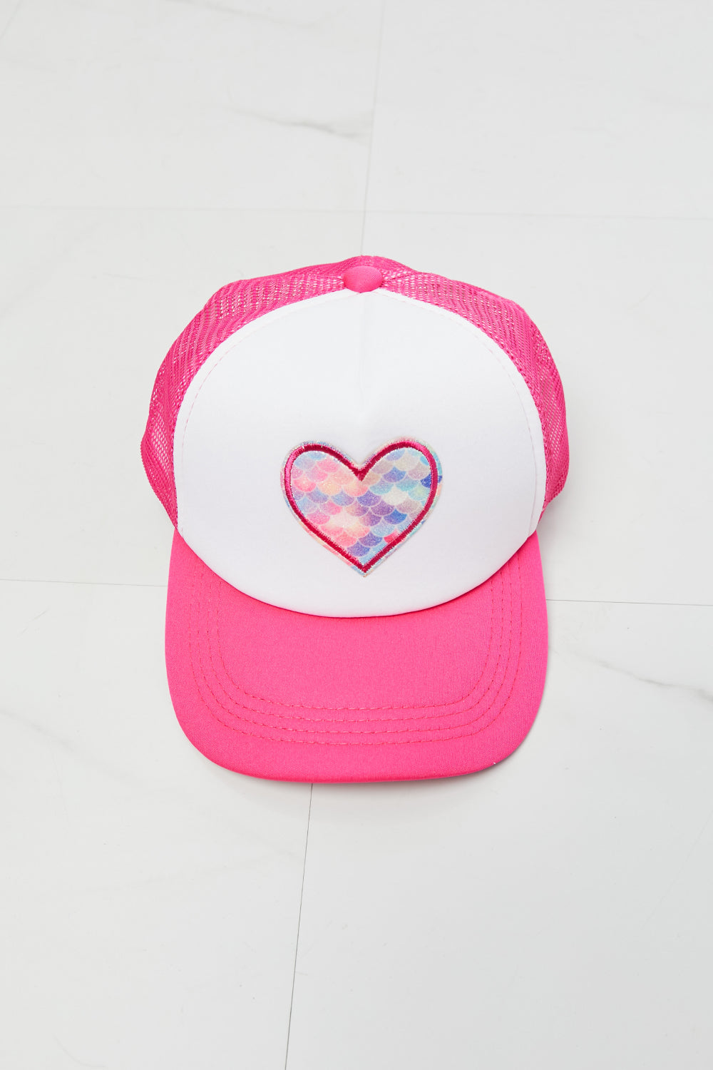 Heart Trucker Hat in Pink