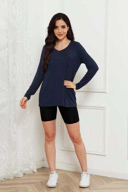 V-Neck Long Sleeve Top
