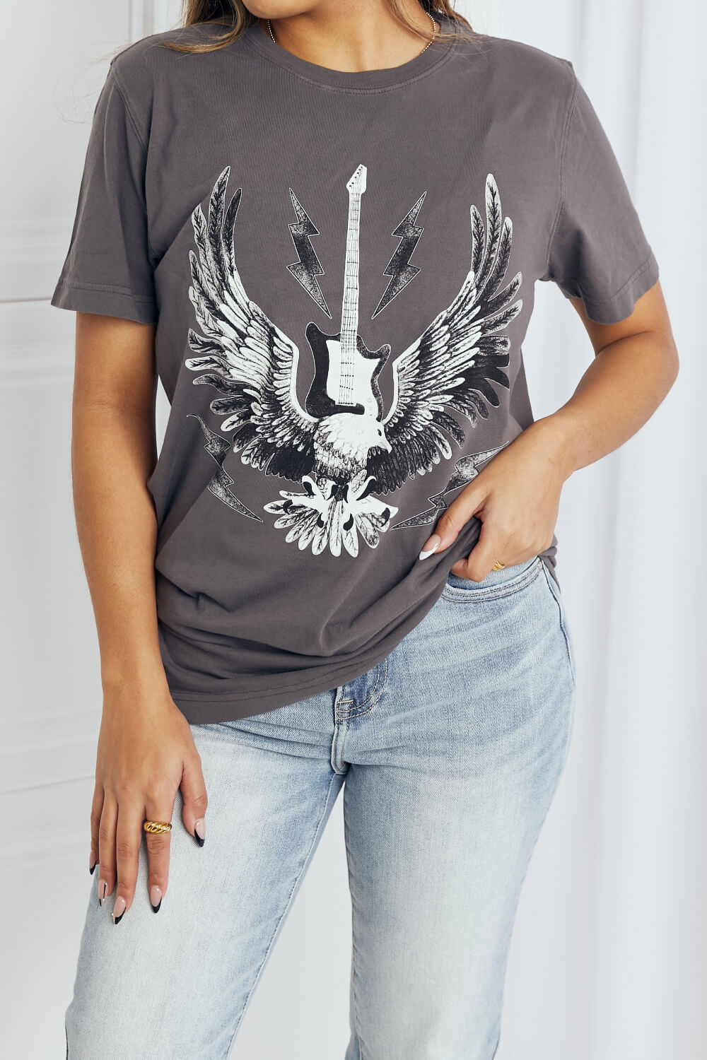 Eagle Graphic Tee Shirt in Charcoal