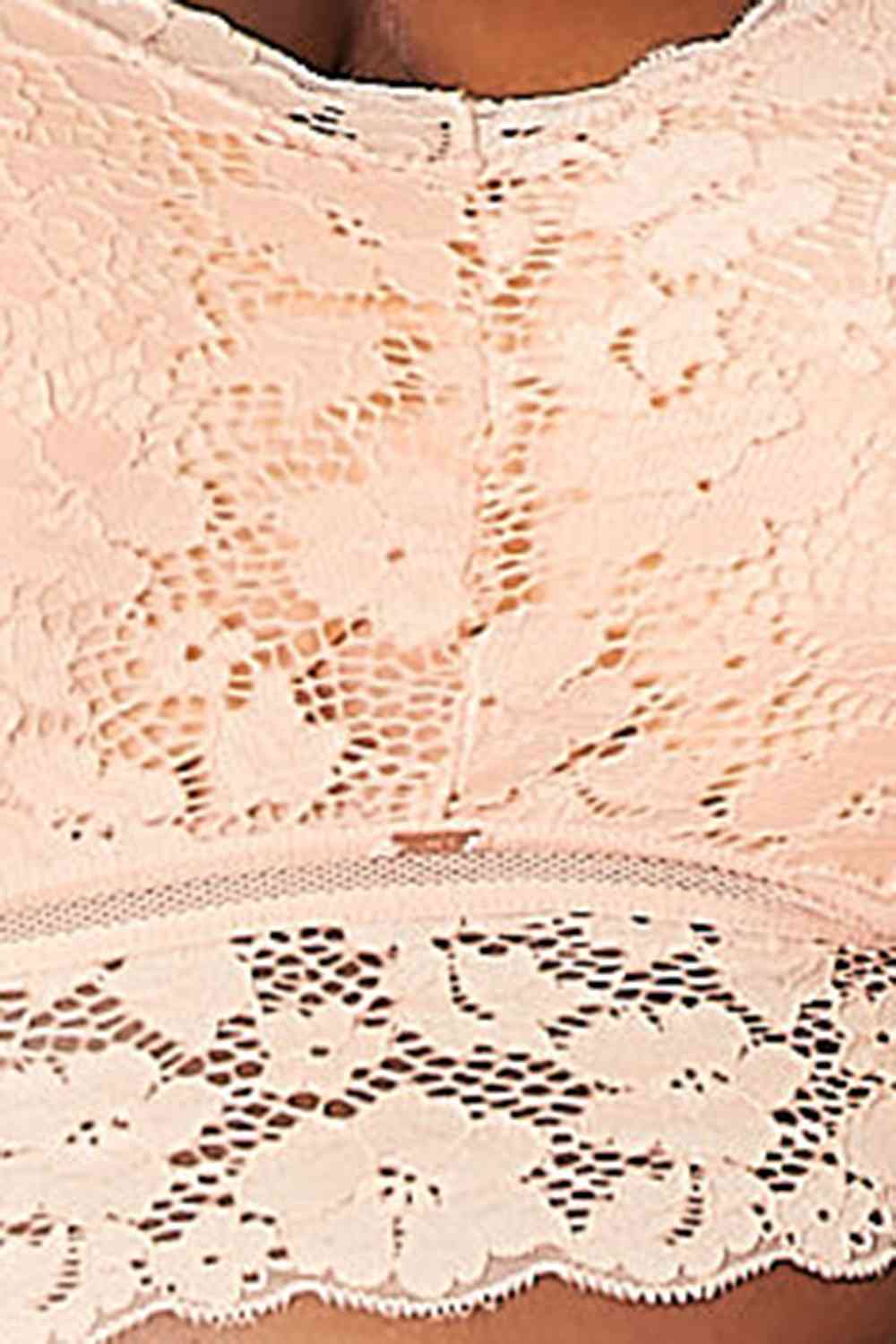 JadyK Juliette Crisscross Back Lace Bralette in Light Apricot