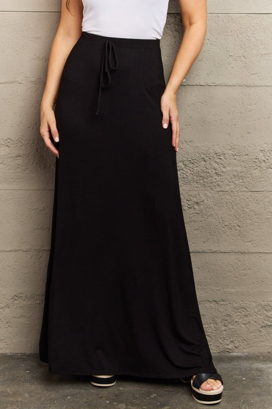For The Day Flare Maxi Skirt in Black