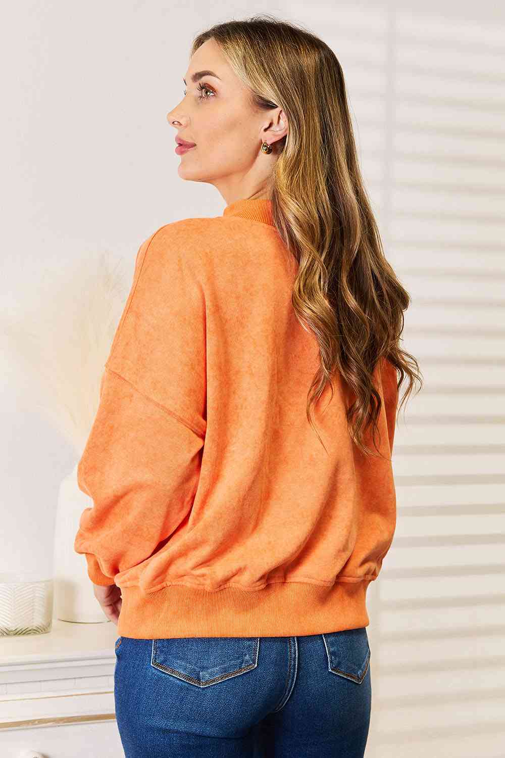 Pumpkin Dropped Shoulder Sweatshirt